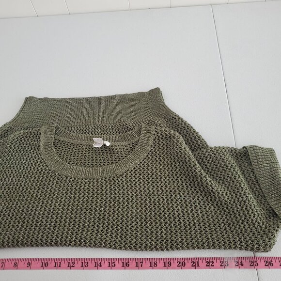 Chico's Womens Open Knit Pullover Sweater Size 2 US L Green Short Sleeve Beach - Picture 8 of 10